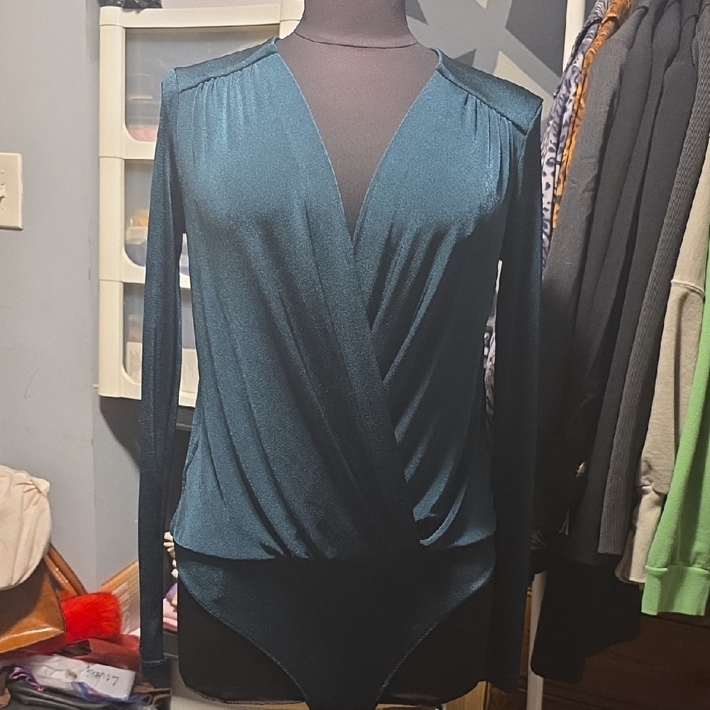 FP Movement by Free People Deep Forest Green Wrap Bodysuit